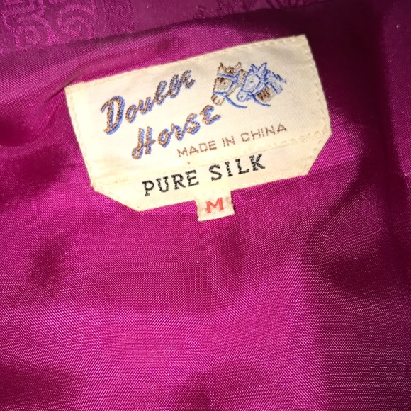 Double Horse 🐴 medium pure silk pink jacket 💕 - Picture 7 of 7